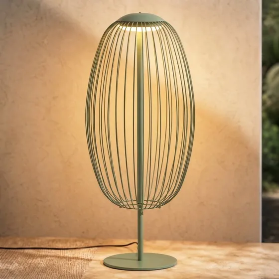 Lampada da terra esterna LED Lucande Richi, Verde, 90 cm, IP44