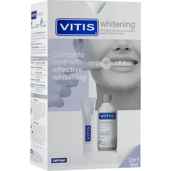 Kit Sbiancante Vitis: Collutorio 500ml + Dentifricio 100ml