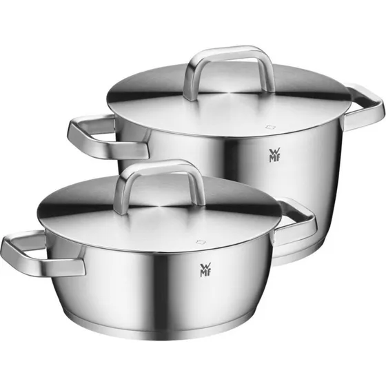 WMF Iconic Confezione da 2 Pentole Acciaio Lucidato
