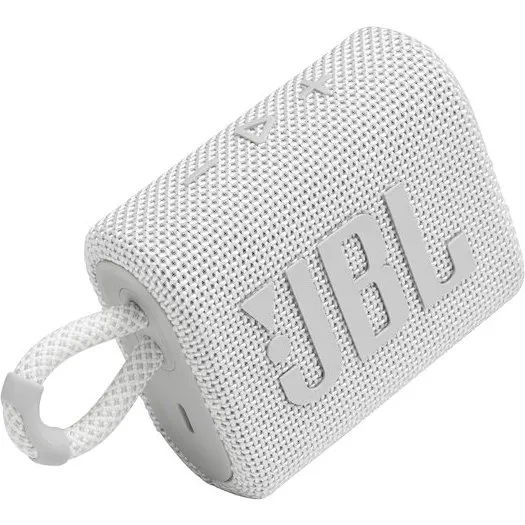 JBL Go 3 Speaker Bluetooth Portatile, Bianco, IP67