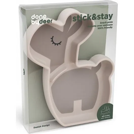 Done by Deer Piatto Silicone Scomparti Color Sabbia