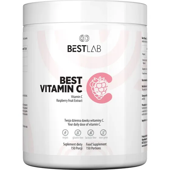 Best Lab Vitamin C Integratore Alimentare con Estratto di Lampone 195 g
