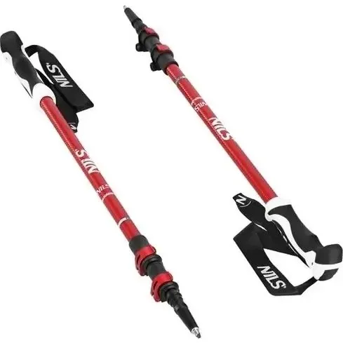 Bastone da trekking NILS TK8601 in alluminio rosso