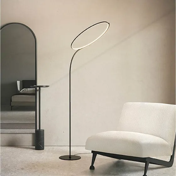 KDLN Poise Piantana LED Black - Design ad Anello Orientabile