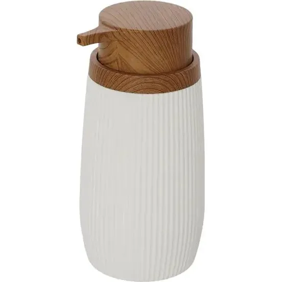Feridras London Dispenser Sapone Bianco/Legno