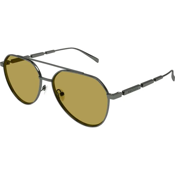 Alexander McQueen AM0478S 003 Occhiali da Sole Pilot Uomo Rutenio Verde