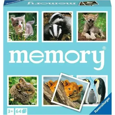 Ravensburger Memory Animal Babies – Gioco di Memoria con Cuccioli