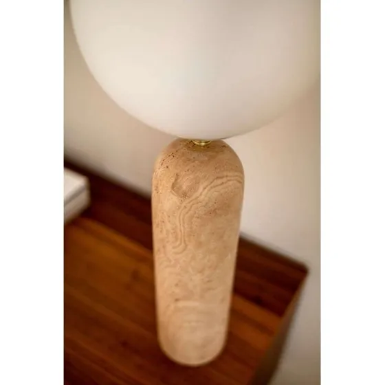 Globen Lighting Lampada da tavolo Torrano in Travertino e Vetro