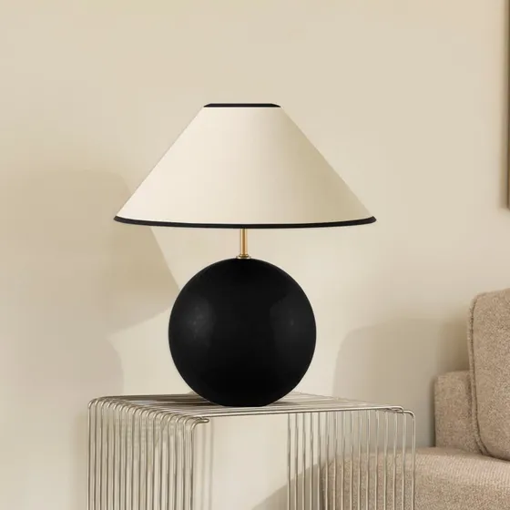 Globen Lighting Lampada da tavolo IRIS, beige/nero, 39 cm