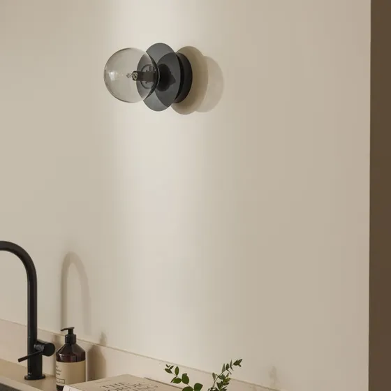 Globen Lighting Applique Art Deco Nero/Grigio Ø 16 cm IP44