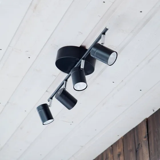 By Rydéns Correct 4-Spot Black Matt - Lampada a Soffitto Moderna