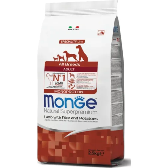 Monge Natural Agnello, Riso e Patate 2500 g