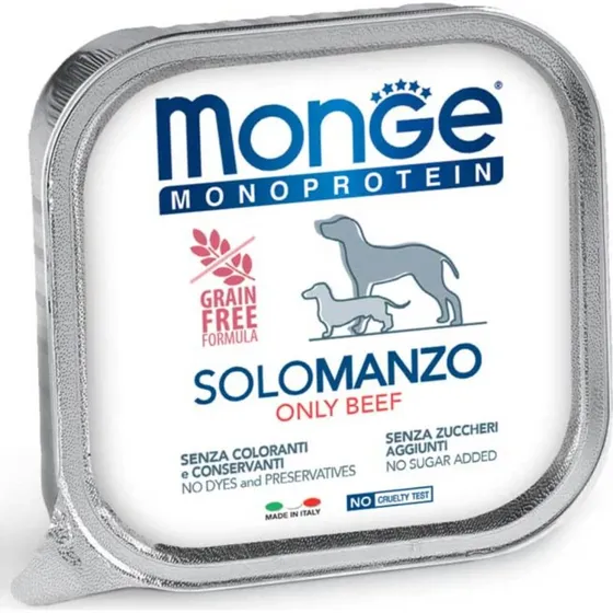 Monge Monoprotein Solo Manzo Cibo Umido per Cani Adulti 150g