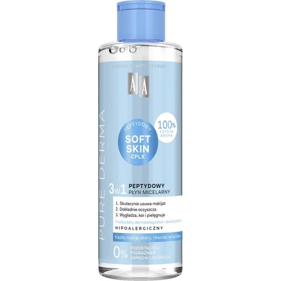 AA Pure Derma Lozione Micellare Peptidica 3 in 1, 200 ml
