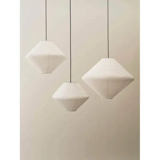 Paralume HAY Diamond Ø 50 cm, Bianco, Carta e Bambù