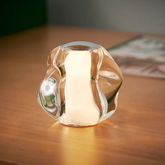 Loom Design Lampada da tavolo Ice Ball Chrome Ricaricabile