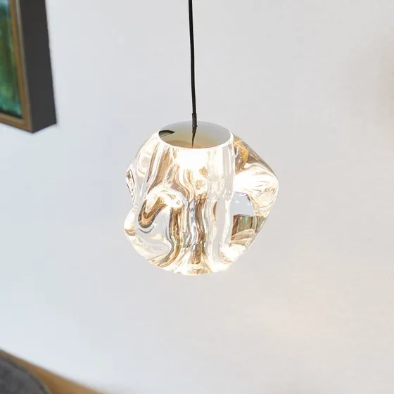 Loom Design Lampada a Sospensione Ice Ball 1 in Acrilico Trasparente