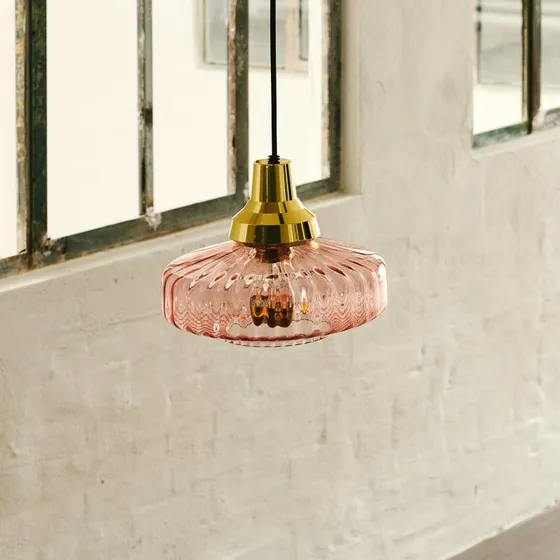 DESIGN BY US Lampada a sospensione New Wave Optic, Rosa/Oro