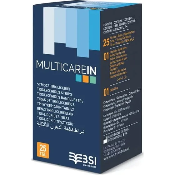 Biochemical Systems Multicare Test Trigliceridi, 25 pezzi