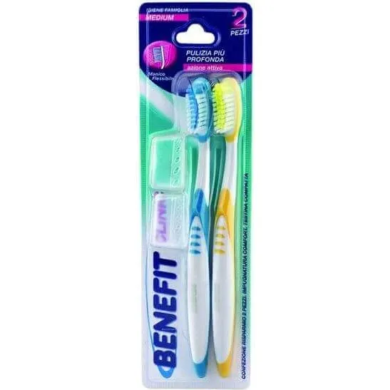 Benefit Spazzolino Clinic Medium - Set da 2 pezzi, colori vari