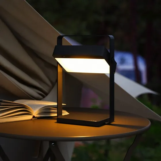 Nordlux Lampada da tavolo solare Saulio, nera, IP44, alluminio