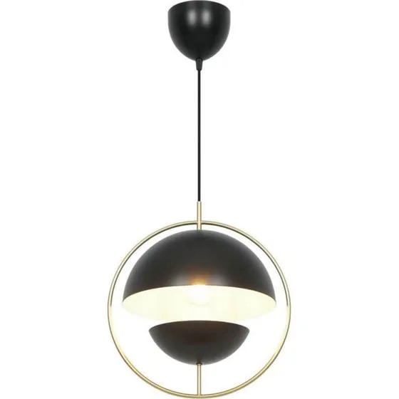 Lampada a sospensione Nordlux Tavia nera con dettagli in ottone
