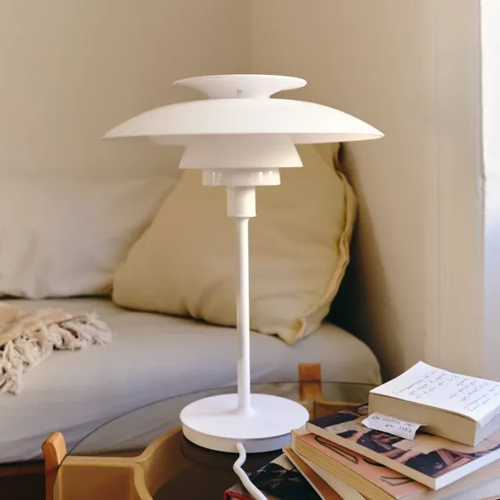Louis Poulsen Lampada da tavolo PH 80, Bianco Opalino, Ø 32 cm