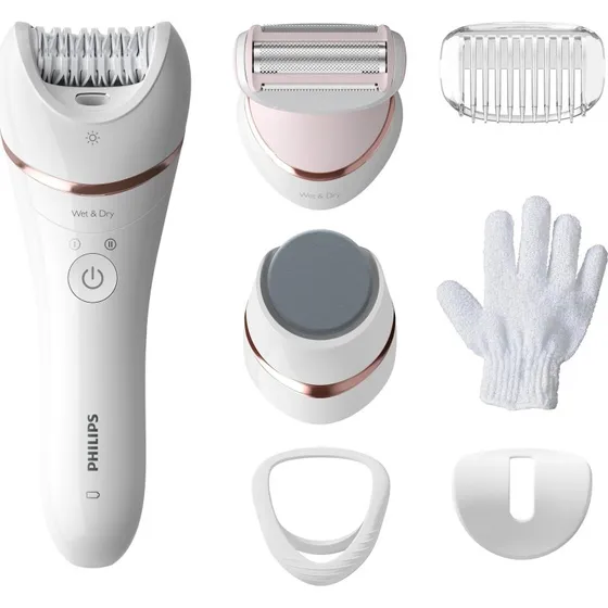 Philips Epilatore Series 8000 BRE730/10 Rosa/Bianco