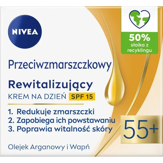 Nivea 55+ Crema Giorno Rivitalizzante Antirughe SPF 15, 50 ml