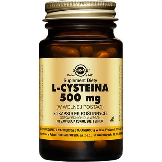 Solgar L-cisteina 500 mg, 30 capsule vegetali
