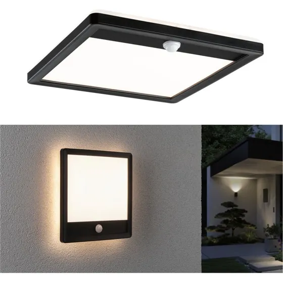 Paulmann Applique da esterni LED Lamina, Nera, con Sensore IP44