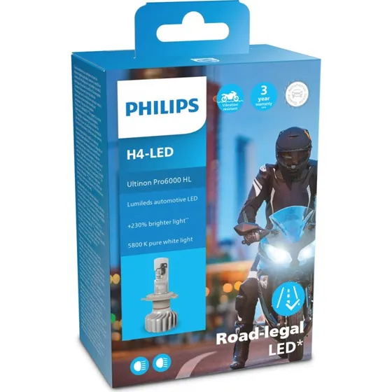Philips H4 Ultinon Pro6000 HL Moto LED Strassenzulassung