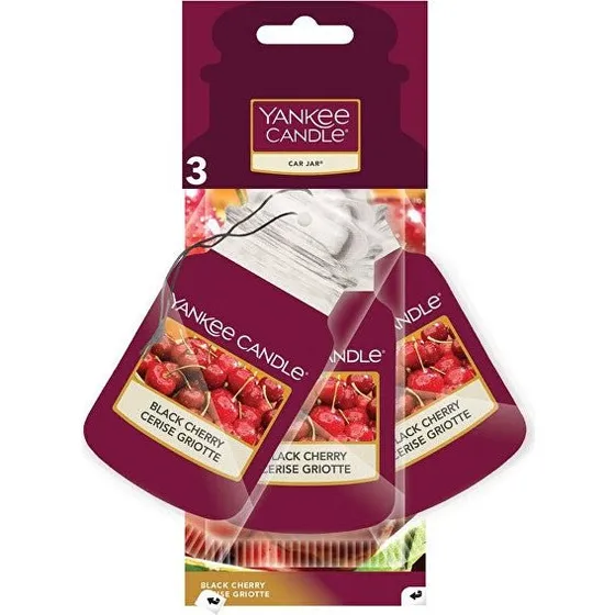 Yankee Candle Etichetta Profumata Auto Ciliegia Nera - 3 Pezzi