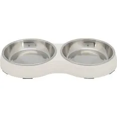 Trixie Ciotole Piatte in Melamina/Acciaio Inox 2 Pezzi