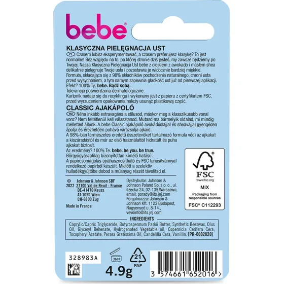 Bebe Young Care Burrocacao Classico Stick 4,9 g