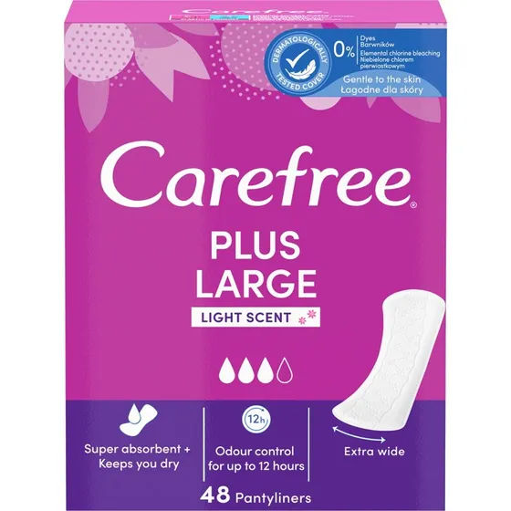 Carefree Assorbenti Igienici Plus Large Profumo Leggero, 48 pz