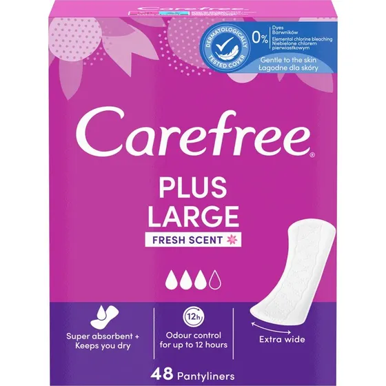 Carefree Plus Fresh Assorbenti Igienici Large, 48 pz