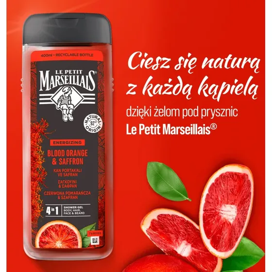 Le Petit Marseillais Gel Doccia Uomo Arancia Rossa e Zafferano 400ml