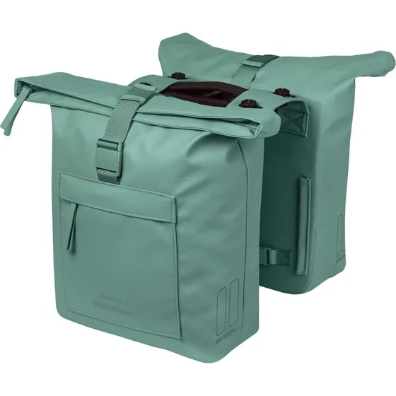 Basil Brooklyn Double Pannier Bag Grigio Verde