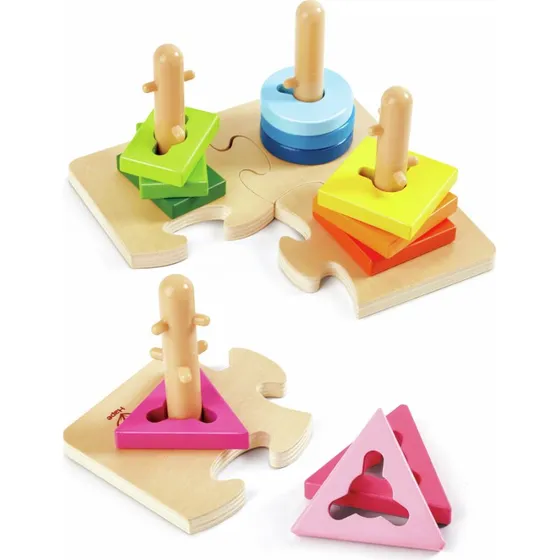 Puzzle e forme multilivello in legno e ABS