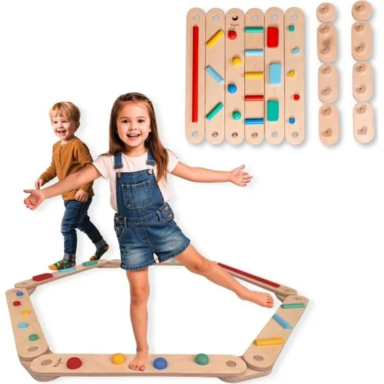 Percorso Sensoriale Montessori in Legno - 14 Pezzi - 2+ anni