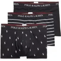 Polo Ralph Lauren Confezione 3 Boxer in Cotone Nero, Taglia S