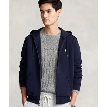 Felpa con cappuccio Ralph Lauren Logo Full Zip Blu Scuro XXL