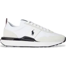Polo Ralph Lauren Train 89 Sneakers in Camoscio e Oxford Bianco