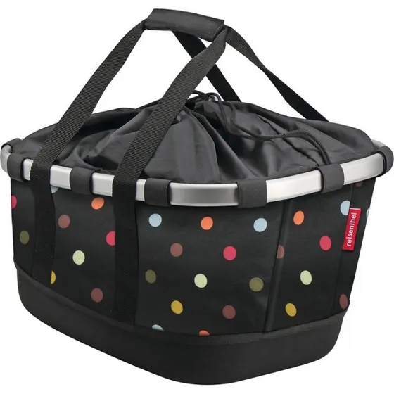 KLICKfix Bikebasket GT Dots 33x27x42cm Nero Rosso Arancione