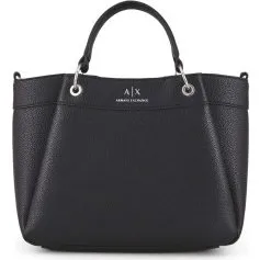 A|X Armani Exchange Borsa Shopper Nera in Poliuretano