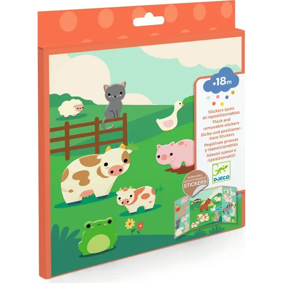 DJECO Adesivi Riposizionabili Animali della Fattoria