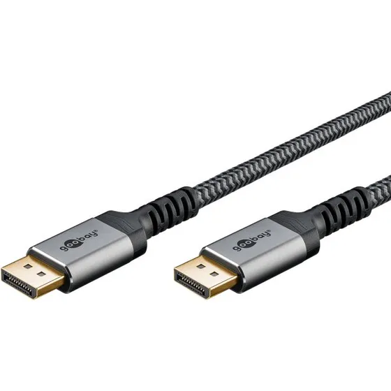 Goobay Plus DisplayPort 1.4, 1 m, Sharkskin Grey