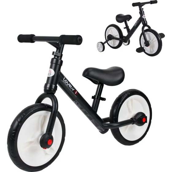 HOMCOM Bici Senza Pedali 2-5 Anni con Sellino Regolabile Nero