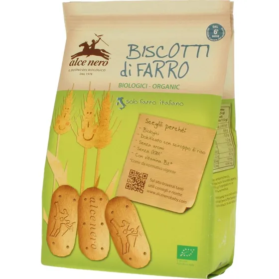 Alce Nero Biscotti di Farro Biologici per Bambini 250g